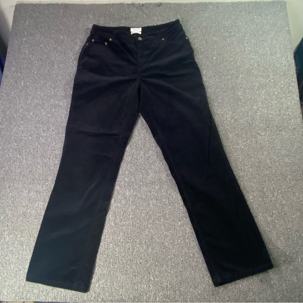 Charter Club Classic Fit Black Pants Corduroy Minimalist Retro Stretchy Women 10